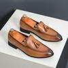 Трендовый бренд Классические коричневые мужские рабочие туфли Противоскользящие Удобные мужские кожаные повседневные туфли Для поездок на работу Ежедневные туфли для вождения