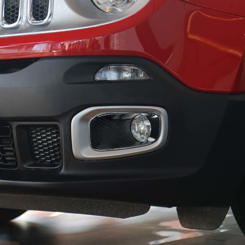 Front Fog Covers Lamp Housing ABS Light Decoration For Jeep Renegade 2016-2018 Exterior Accessoriess , ABS Plastic