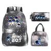 Игра Astro Bot Периферия Печать Учащиеся начальной и средней школы Школьная сумка Набор из трех предметов Многофункциональный Большая вместимость