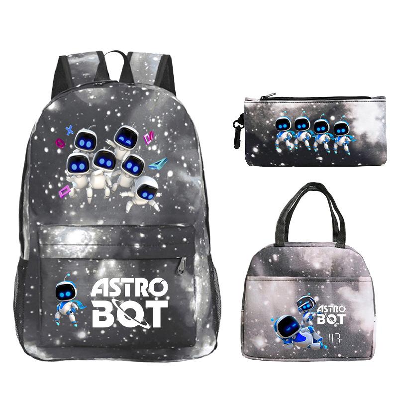 Игра Astro Bot Периферия Печать Учащиеся начальной и средней школы Школьная сумка Набор из трех предметов Многофункциональный Большая вместимость