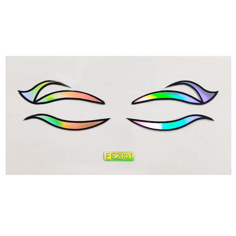 Временная наклейка для лица, наклейка для татуировки, сценическое искусство, наклейка для красоты, сделай сам, имитация лазерного лазера, наклейка для лица, наклейка