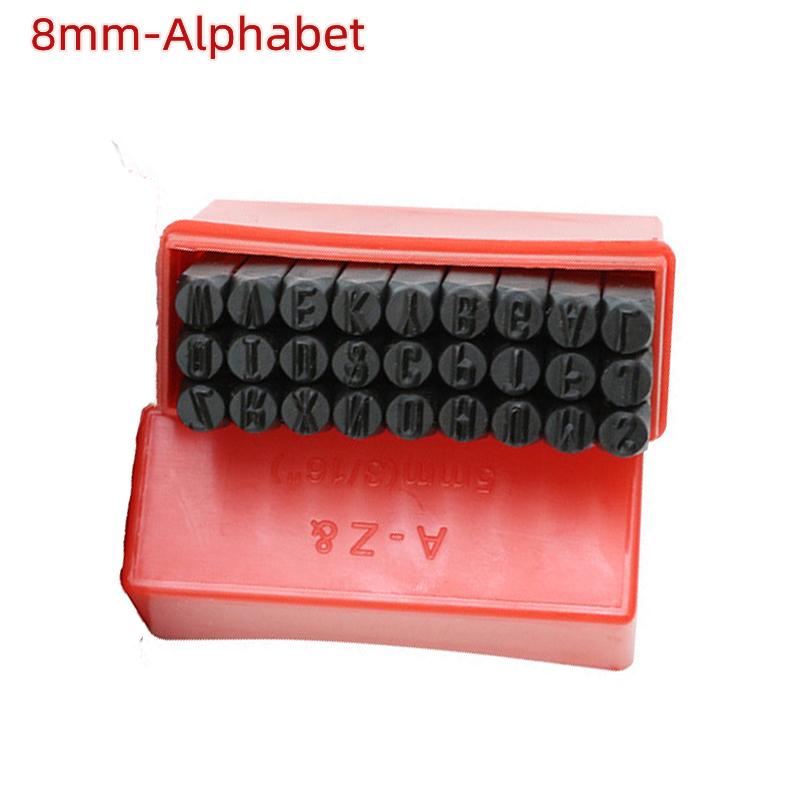 Цифровой штамп алфавита Углеродистая сталь Кожа Металл ЛОГОТИП Пуансон Набор DIY Ювелирные изделия Номер Буква Пуансоны Инструменты 2/2.5/3/4/5/6/8/10/12.5мм
