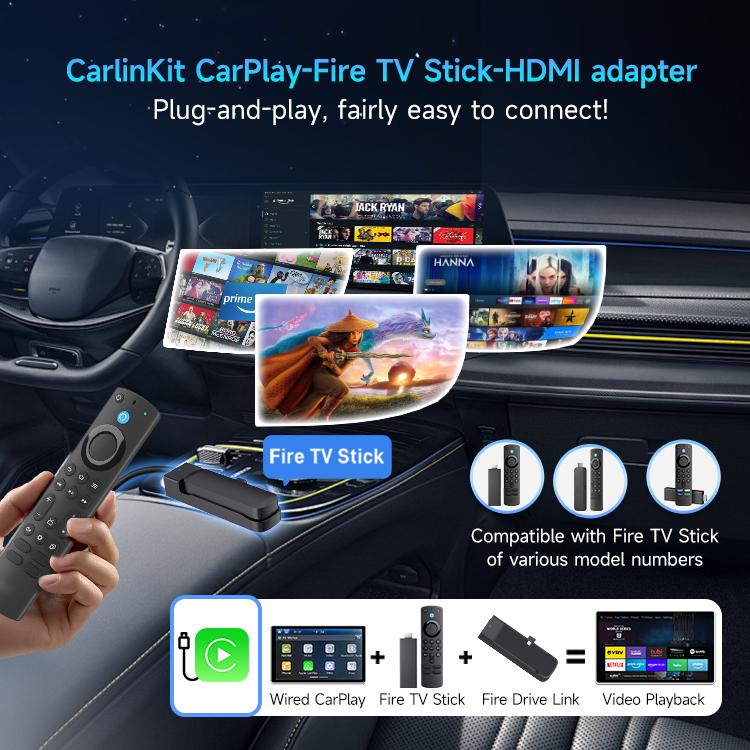 NEW Arrival Carlinkit Carplay Ai Box Streaming Wireless Car Play Auto Carplay Dongle HDMI Adapter Fire Tv Stick FireDrive Link
