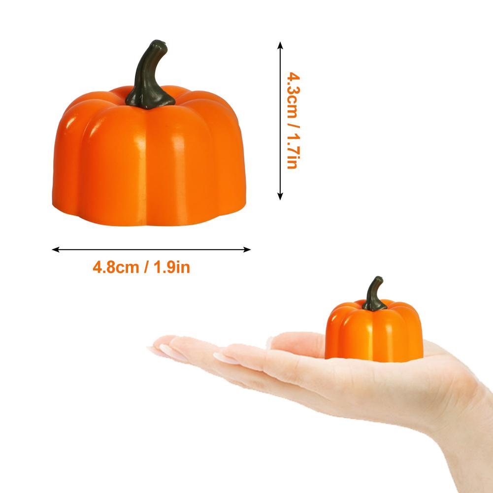 6pcs Pumpkin Candle Lights, LED Candles Tea Lights, Halloween Decoration Lights, Flameless Candles Lamp, Battery Candles Lights