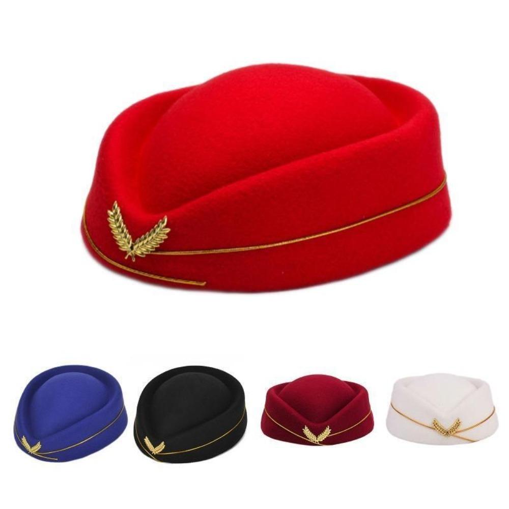 Performance Women Lady Costume Accessories Beret Hat Party Hats Stewardess Hat Air Hostesses Hat