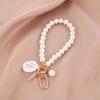 Cute Pearl Keychain Luxury Women Jewelry Shiny Pearl Bead Shell Phone Bag Backpack Charm Accessory Car Key Key Chain Pendant
