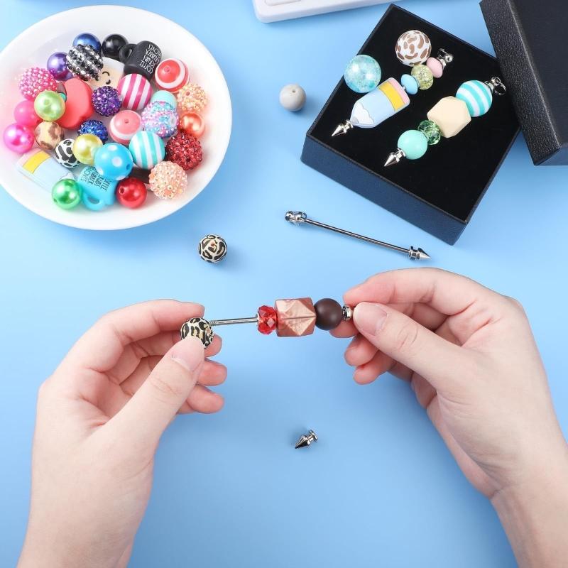 30 шт. Металлические стержни-шармы с пинами с ушком, Металлические подвески-стержни для нанизывания бусин, Универсальные аксессуары для бисероплетения для дизайнеров ювелирных изделий