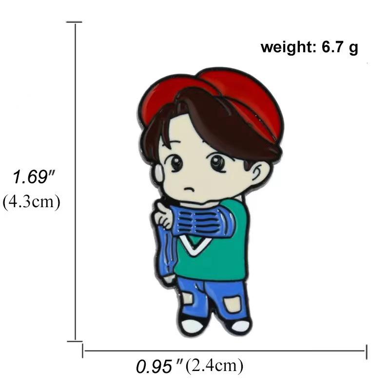 Японская мультяшная брошь с капельным маслом: Модный металлический значок для одежды и сумок
