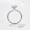 Peishang Jewelry Кольцо из стерлингового серебра 925 пробы, изогнутое, тонкое, гладкое, с четырьмя зубцами, с круглым муассанитом