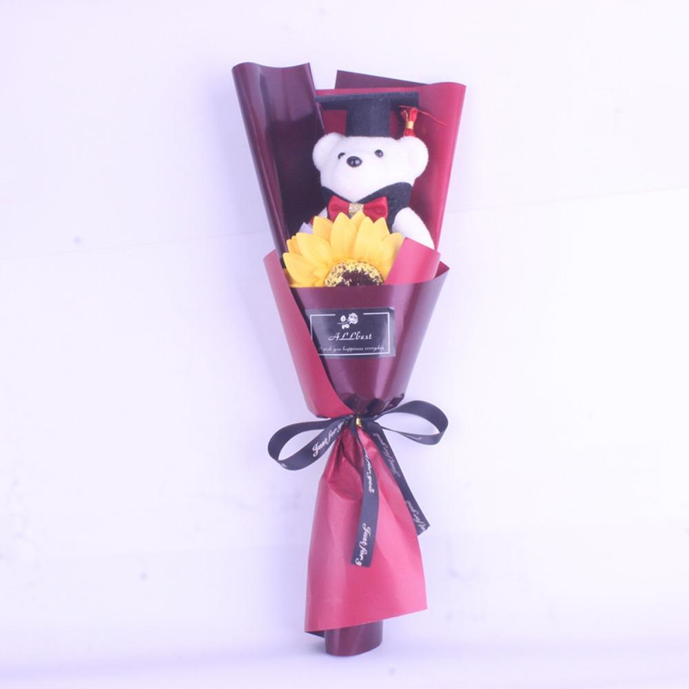 Plush Bear Bear Plush Bouquet Bouquet Decoration Doctoral Bear Toy  Graduation Season