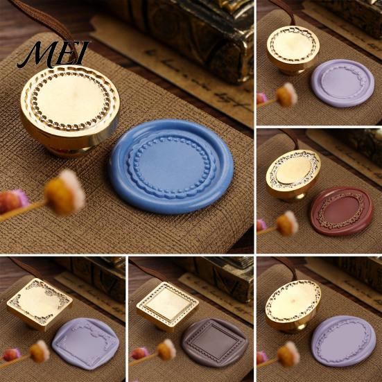Minimalist Wax Head Frame Seal Stamp Head, Solid Brass Engraved Sealing Custom Replacement Heads for Envelope Gift Packaging Journal Card Decoration