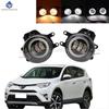 For Toyota RAV4 2016 2017 2018 1Pair Car Fog Light LED Angel Eye DRL Daytime Running Lamp H11 12V High Bright