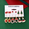 Комплект из 6 серег-капель в форме колокольчика в виде рождественской елки