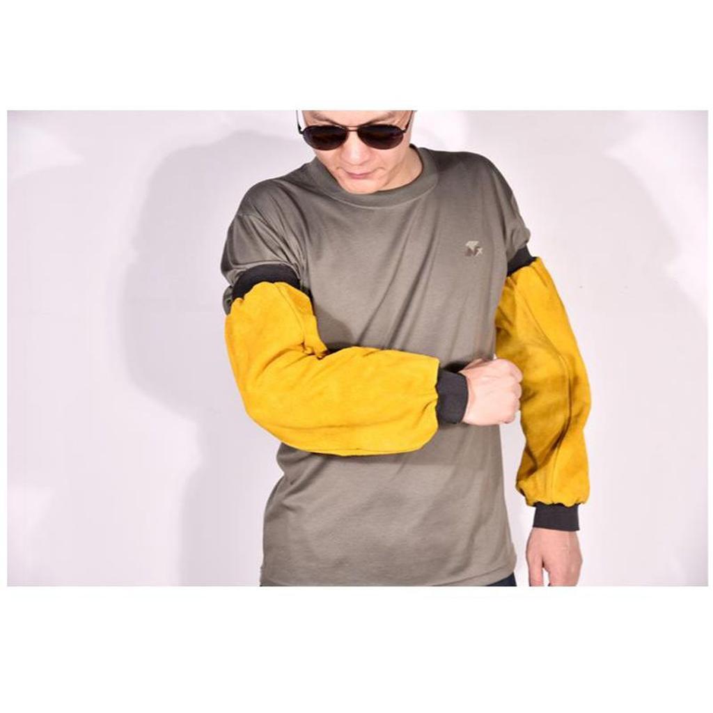 Популярные термостойкие 19-дюймовые длинные рукава из воловьей кожи для сварки, желтые A