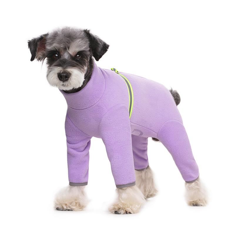 Thick Fleece Dog Clothes for Small Dogs & Puppies, Warm Long Sleeve 4-Leg Winter Coat for Teddy Poodle