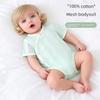 Летний тонкий боди с коротким рукавом для малыша, 100% хлопок, класс А, дышащий сетчатый комбинезон для новорожденного