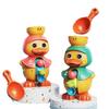 Милые утки для ванны, игрушки для малышей 1-4 лет, с вращающимися водяными колесами, в ванную комнату, на присосках, детский душ, ванна