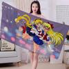S-Sailor M-Moon Микрофибровое одеяло Быстросохнущие пляжные полотенца Большой размер Печать Супервпитывающее полотенце-одеяло для бассейна
