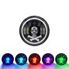 7 Inch Skull RGB LED Headlights Halo Angel Eyes DRL Skull Devil Eye Ghost Round Headlight for Chevrolet C10 Camaro Pickup