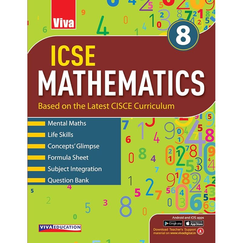 ICSE Mathematics 8, 2019 Ed. Reading books is a kind of enjoyment. Reading