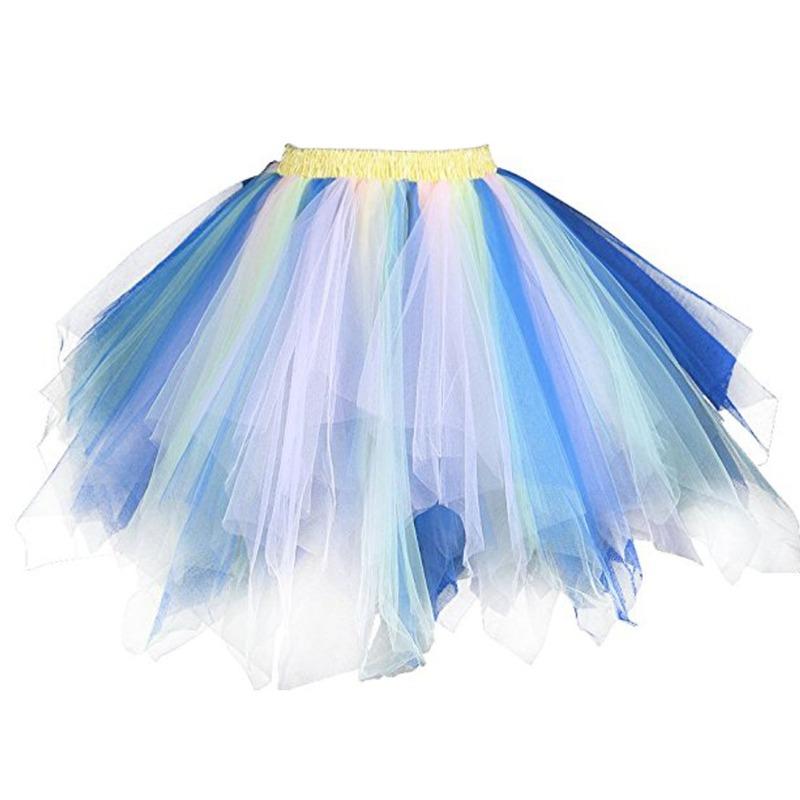 Women's Halloween Tulle Skirt Tulle Skirt Party Tulle Skirt Colourful Petticoat Fluffy Layered Tulle Tutu Skirt