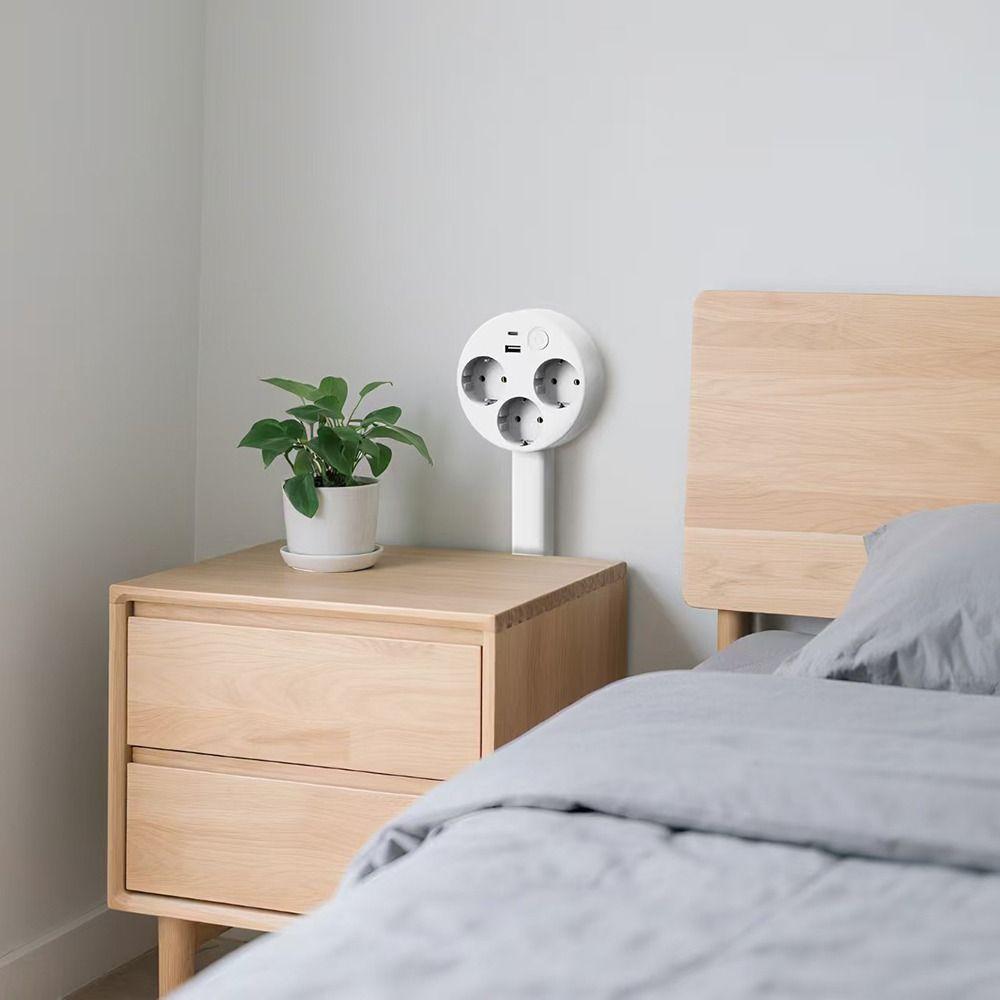 Регулируемая длина удлинителя электрической розетки, вращающаяся на 180° вилка, сетевой фильтр для размещения за диваном