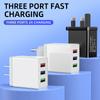 5V2A Mobile Phone Fast Charging Head, European, American and British 3USB Multi-port Charging Head Travel Charger