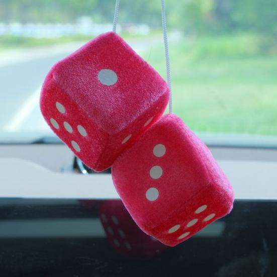 Подвеска в виде плюшевой игральной кости со шнурком, винтажное подвесное украшение для автомобиля, снятие стресса