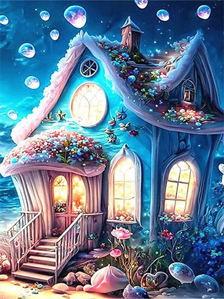 5D Diy Алмазная картина Дом Фэнтези Полный квадрат Круглая вышивка Мозаика Бабочка Цветок Домашний декор