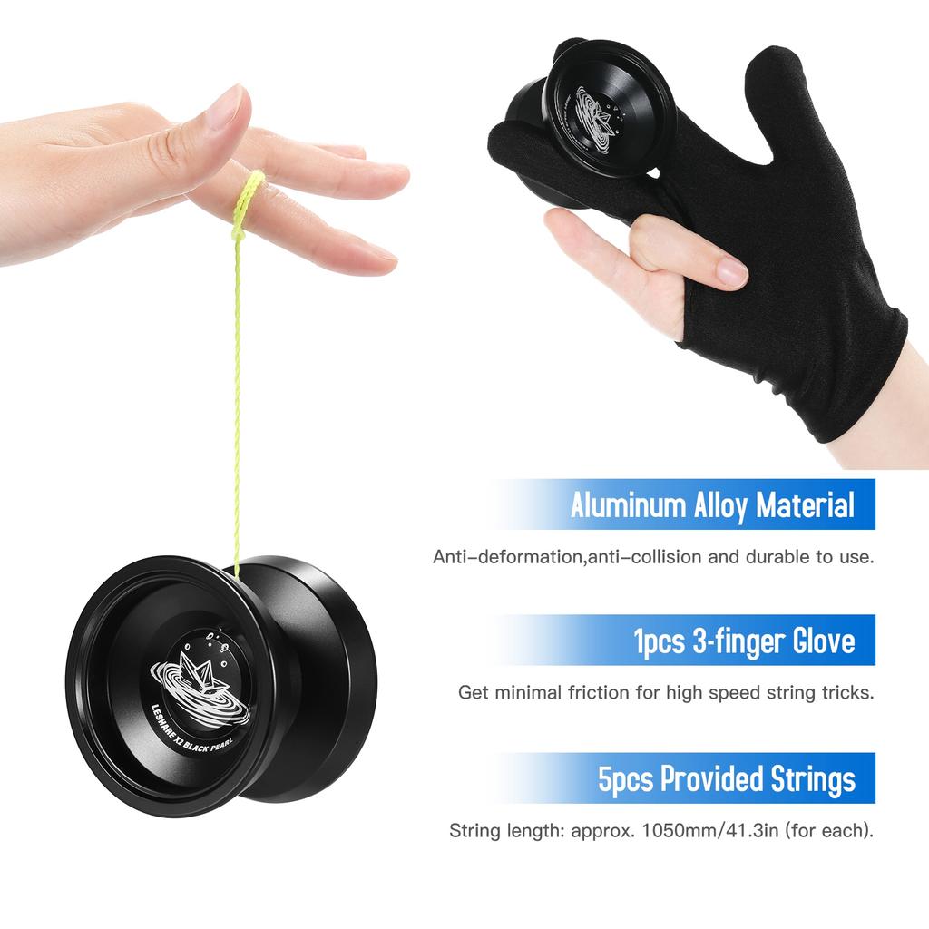 Aluminum Alloy Yoyo Balls Competitive Yo Yo Gift with Bearing Strings and Gloves