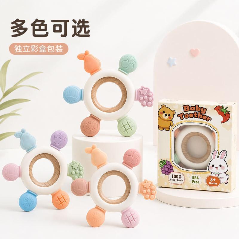 Baby Silicone Flower Teether Gum Massager Soothing Toy 3 Months BPA-Free Educational
