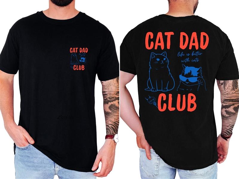 Funny Dad Club Shirt Unisex Creative Printing Short Sleeve Tee Fathers Day Gifts Tired Dads Club Tshirts Unisex Clothes Male Tee Top