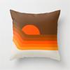 Vibrant Orange Rainbow Sunset Print Pillow Cover Abstract Geometric Lines Pillow Cover Sofa Car Office Cushion Cover Home Decor