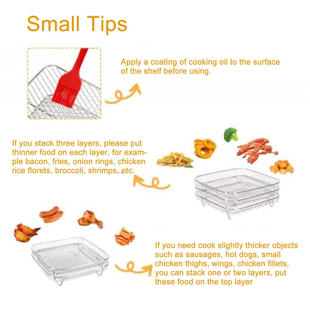 Стойка для фритюрницы-дегидратора, термостойкая стойка для фритюрницы, многофункциональная, из нержавеющей стали 304, конструкция с равномерной сеткой для 8-дюймовых фритюрниц