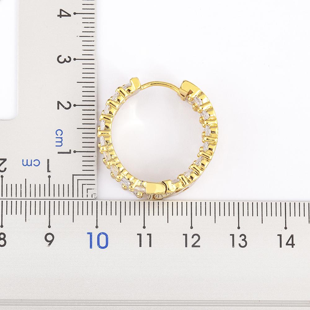 Nidin Top Quality New Fashion Gold Plated Gold/Silver Color Earrings CZ Zircon Ear Hoops Women Round Piercing Aesthetic Jewelry