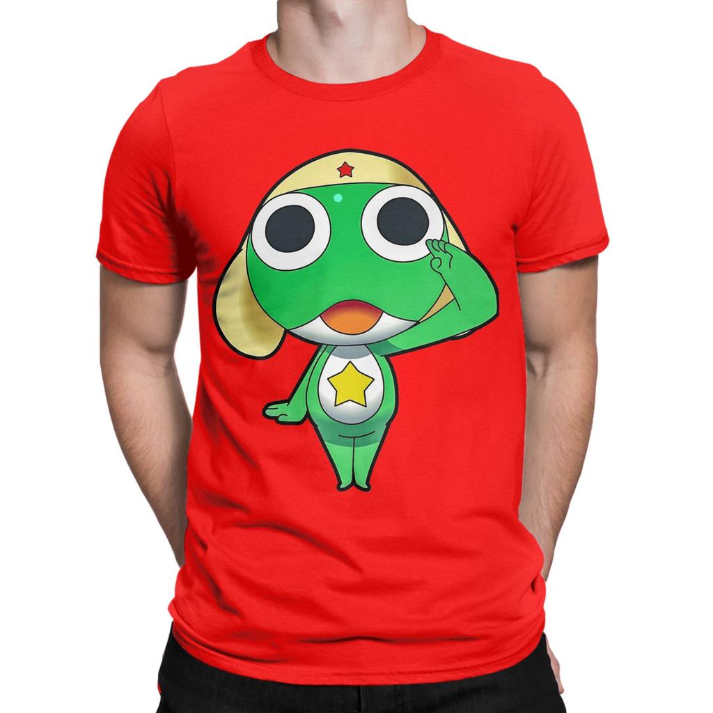 Cute Cartoon Sgt Frog Keroro TShirt for Men Women Humorous Cotton Tee Shirt Round Neck Short Sleeve T Shirt New Arrival Tops