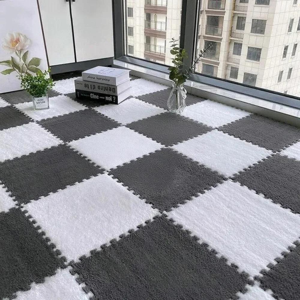 24 шт. Сплошной взаимозацепляющийся коврик из пены - нескользящий EVA коврик для пола в спальне, декоративный ковер для гостиной