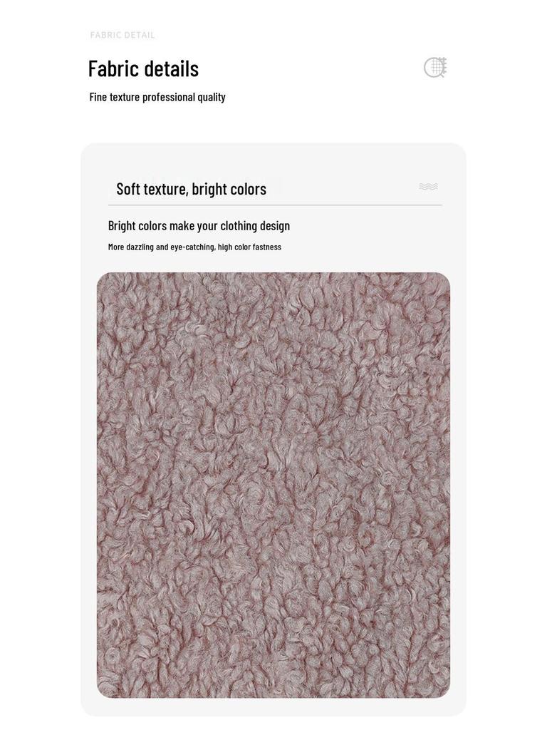 Thickened Flannel Fabric for Clothing, Toys, Home Textiles, Sofas, Shoes, and Hats - Karakul Polyester.