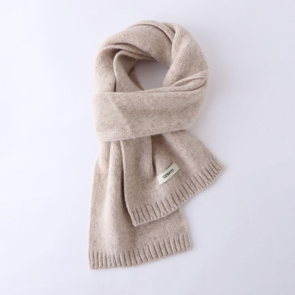 Australian 100% Wool Scarf New Solid Color Winter Warm Knit Neck Warmer For Men And Women Cashmere Scarves
