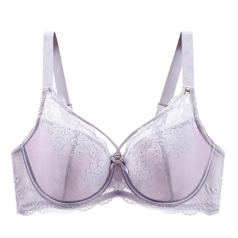 Европейский и американский изысканный кружевной бюстгальтер большого размера с перекрестными бретелями, дышащий, с боковой поддержкой груди, U-образной спинкой, красивое нижнее белье
