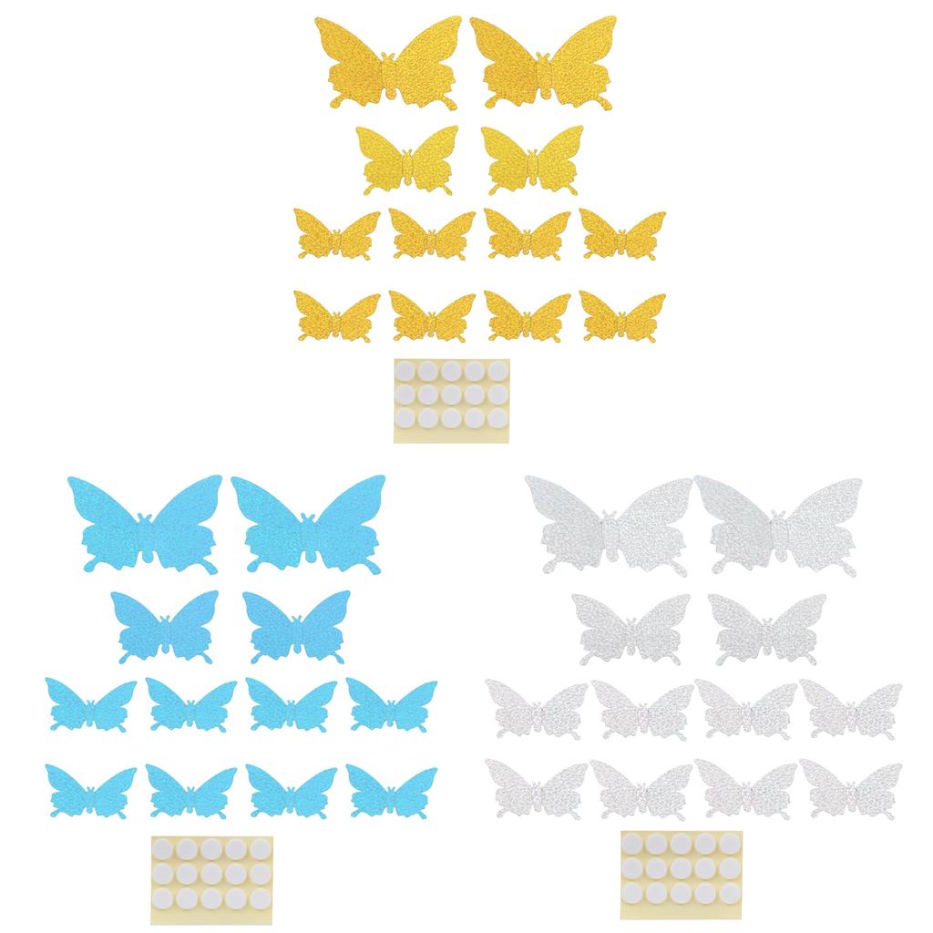 12Pcs/Set 3‑Dimensional Sticker Simulation Flash Wallpaper Living Room Wedding Wall Art for Home