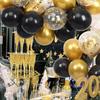 180/15x Романтические Черно-Золотые Блестящие Воздушные Шары с Пайетками Латексные Надувные Шары для Декора на День Рождения, Свадьбу, Рождественскую Вечеринку