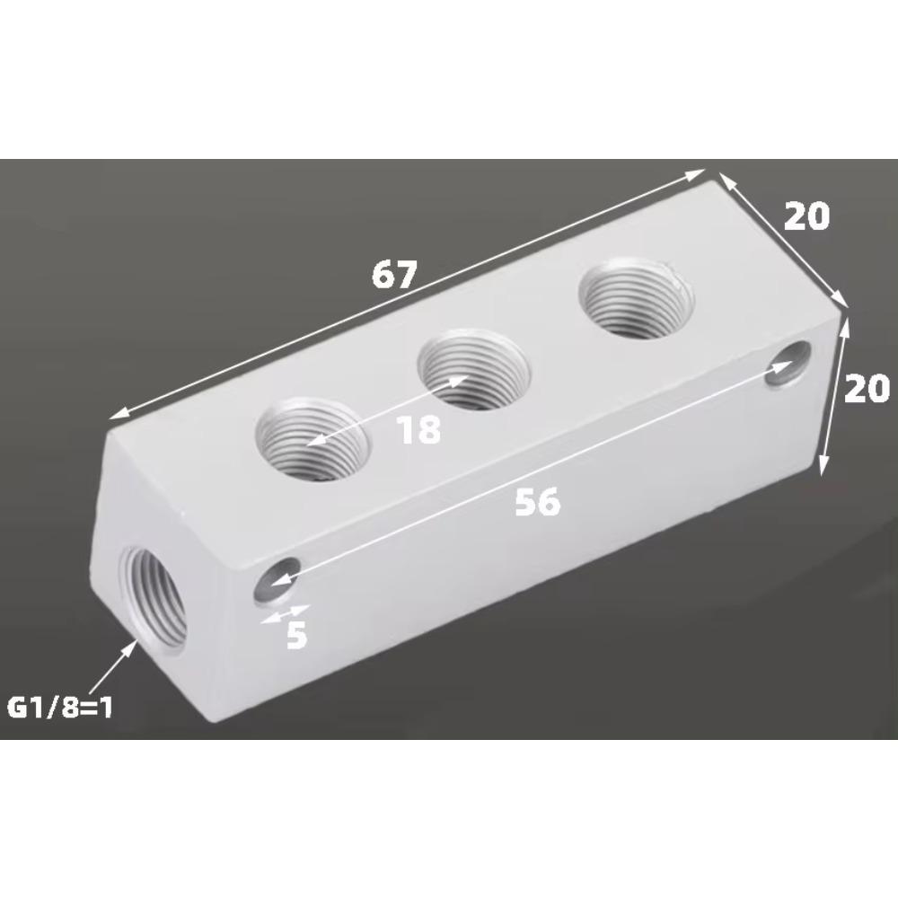 1/8" 1/4" 1/2" BSP Внутренняя резьба 2 3 4 5 6-ходовой 4-8 портов Сплошной алюминиевый коллекторный блок-распределитель Пневматический фитинг Компрессор воздуха