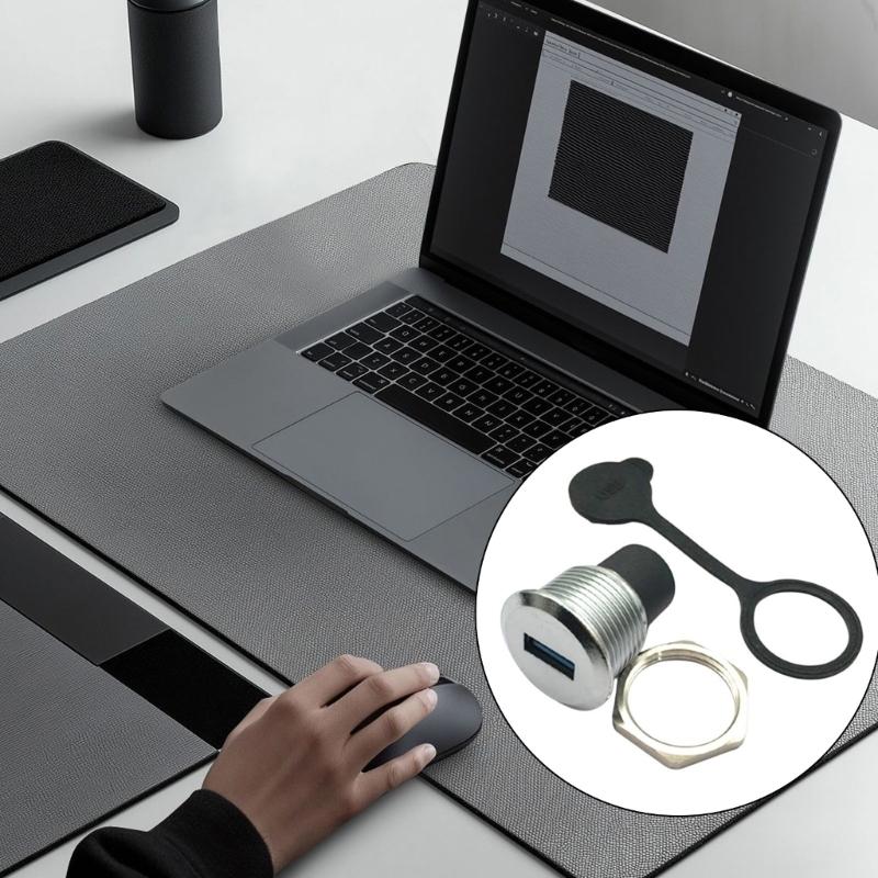 USB3.0 Женский на Женский Круглый Разъем для Панельного Крепления Водонепроницаемая Пылезащитная Крышка Разъем Высокоскоростная Передача Данных