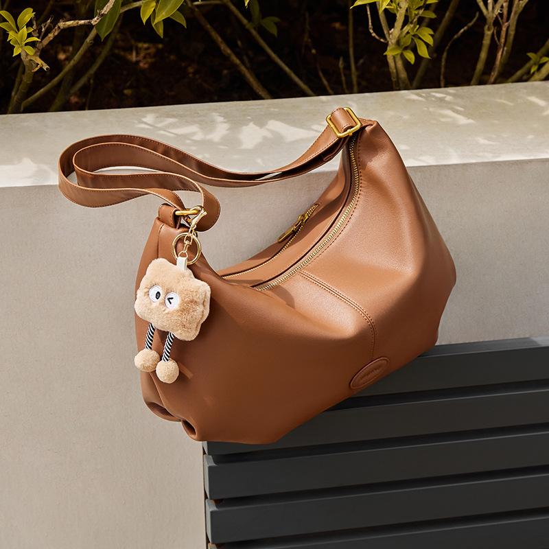 Leather Shoulder Bag Large Capacity Top Layer Cowhide Women Brand Diagonal Cross Bag Fashionable Designer Luxury Women's Handbag