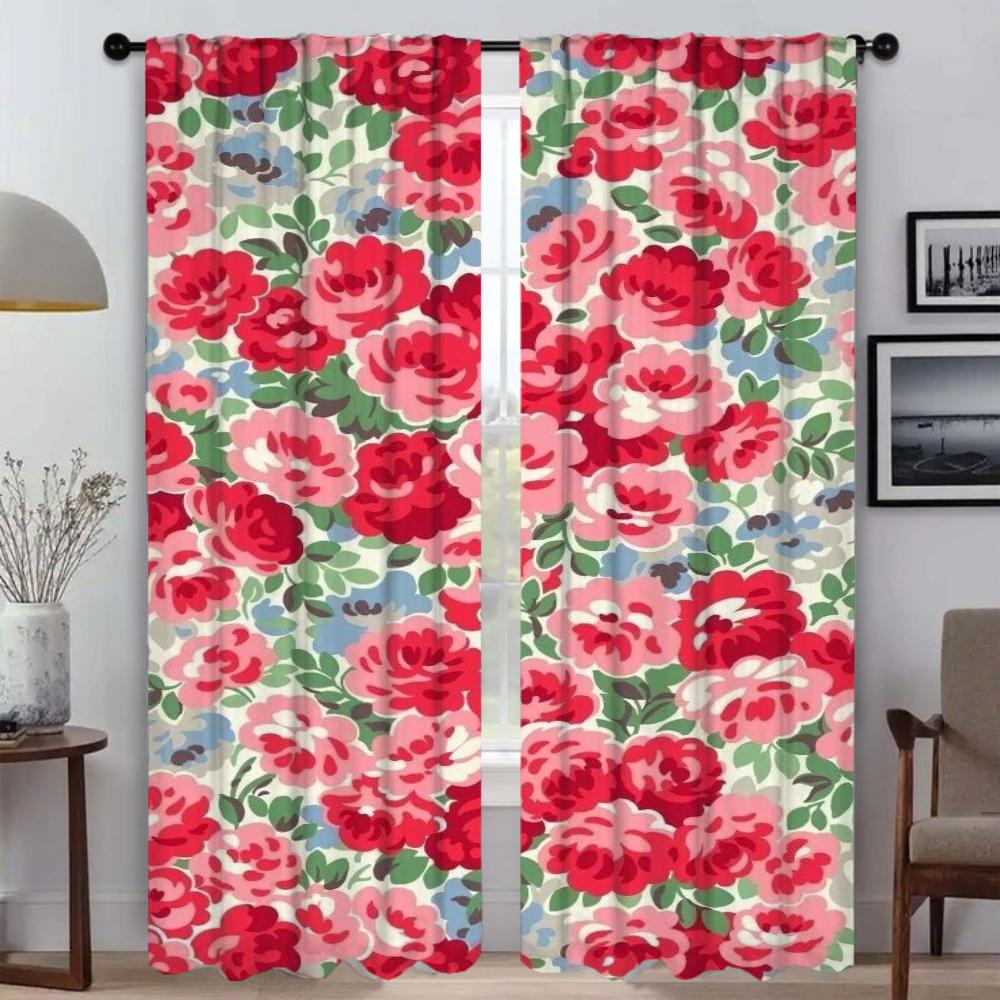 Плотные шторы для гостиной, цветочные шторы для комнаты, 2-х панельные шторы для перегородок, домашний интерьер, шторы для кухни, элегантные