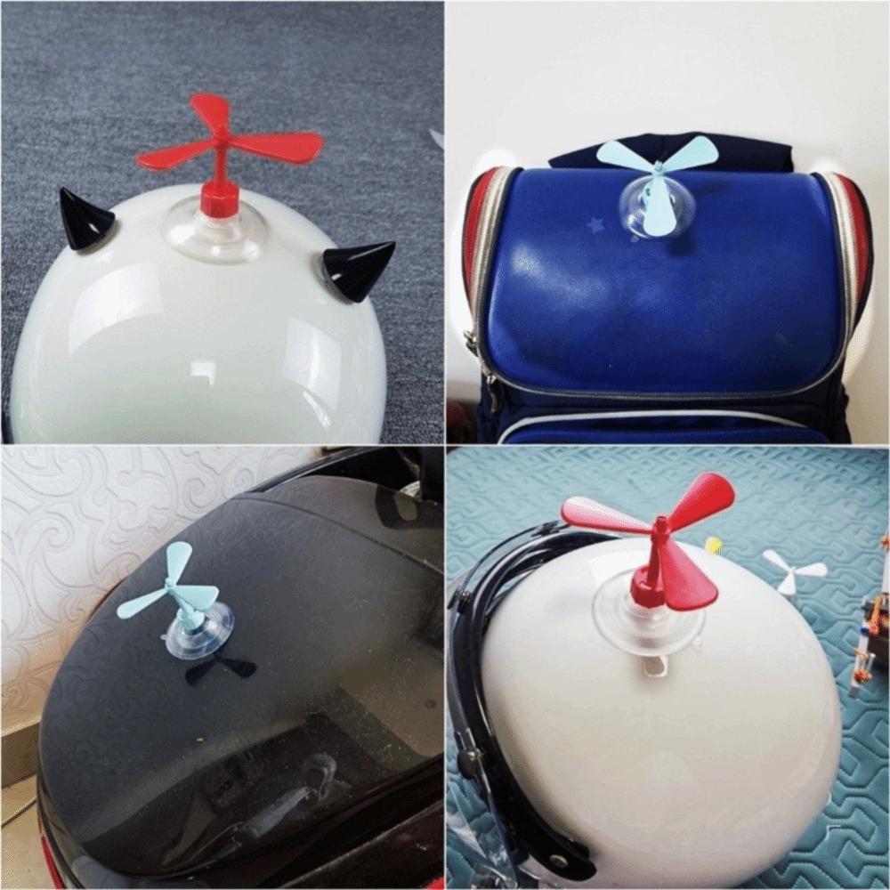 4pcs Plastic Bamboo Dragonfly Decor Sucker Mount Motorcycle Helmet Propeller Helmet Accessories
