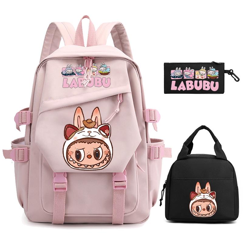 3 шт./компл. Милый рюкзак с принтом, пенал, сумка для ланча, школьный рюкзак для подростков, студентов, девочек, мальчиков, женская дорожная сумка для ноутбука, Мочила