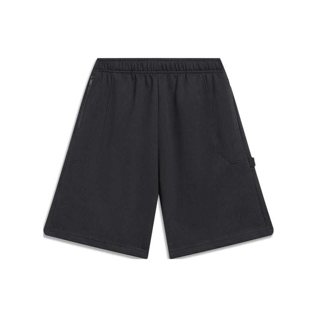 Li-Ning SS23 Sporty Trend Series Solid Color Loose Shorts Men Bottoms Black AKST197-2