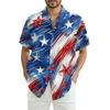 Мужская повседневная рубашка с короткими рукавами и принтом «День независимости»
